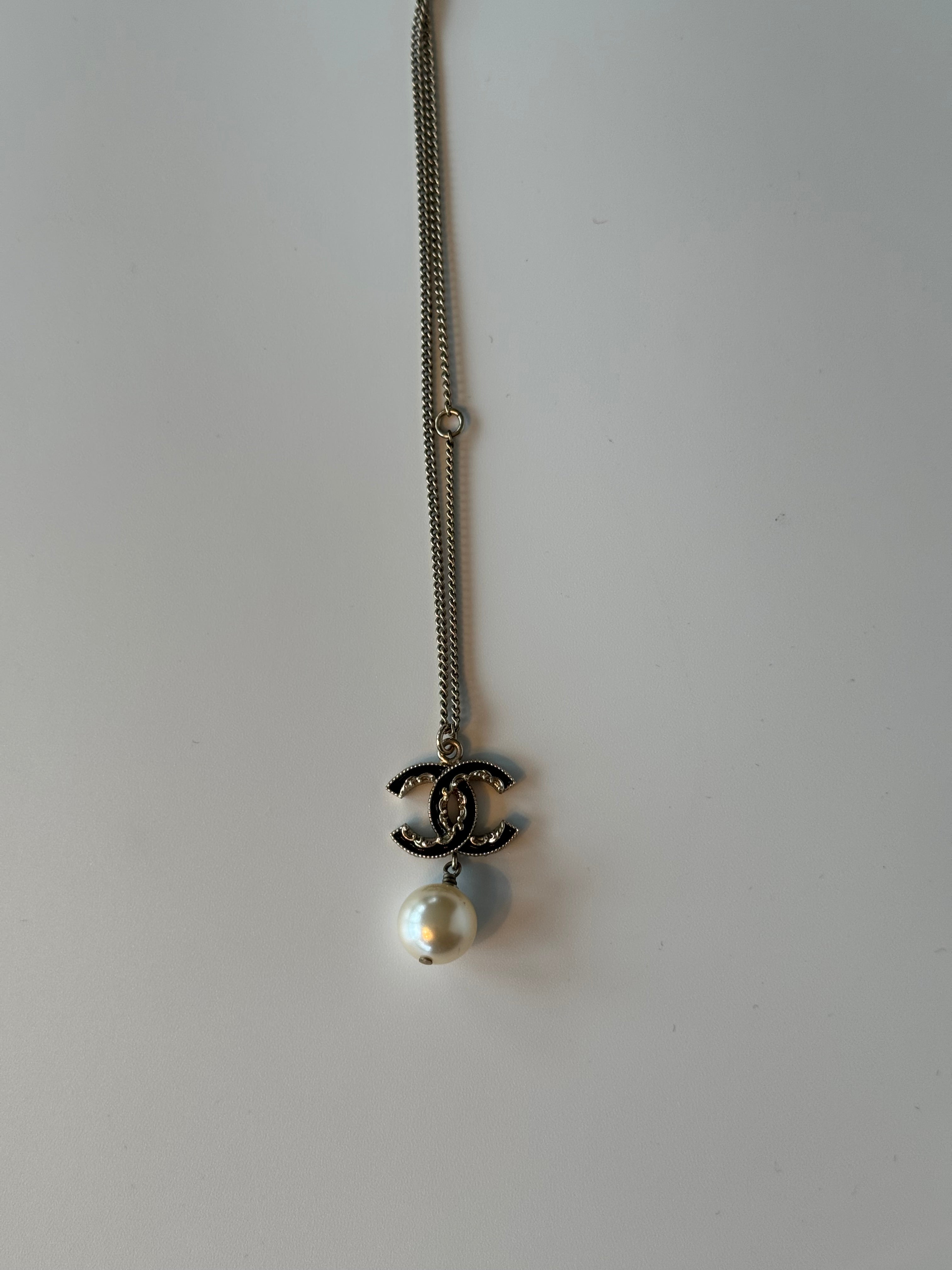 Chanel CC Faux Pearl Pendant