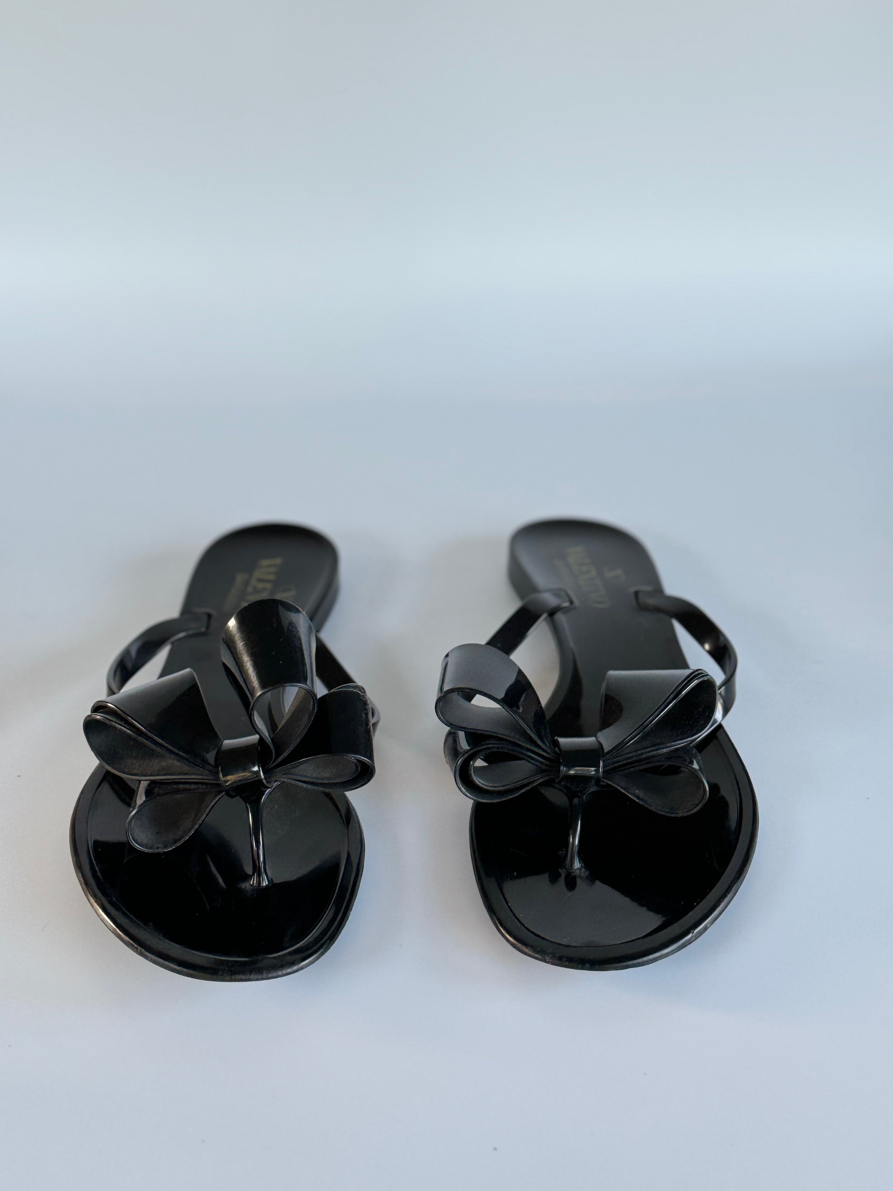 Valentino Garavani PVC Bow Thong Sandal