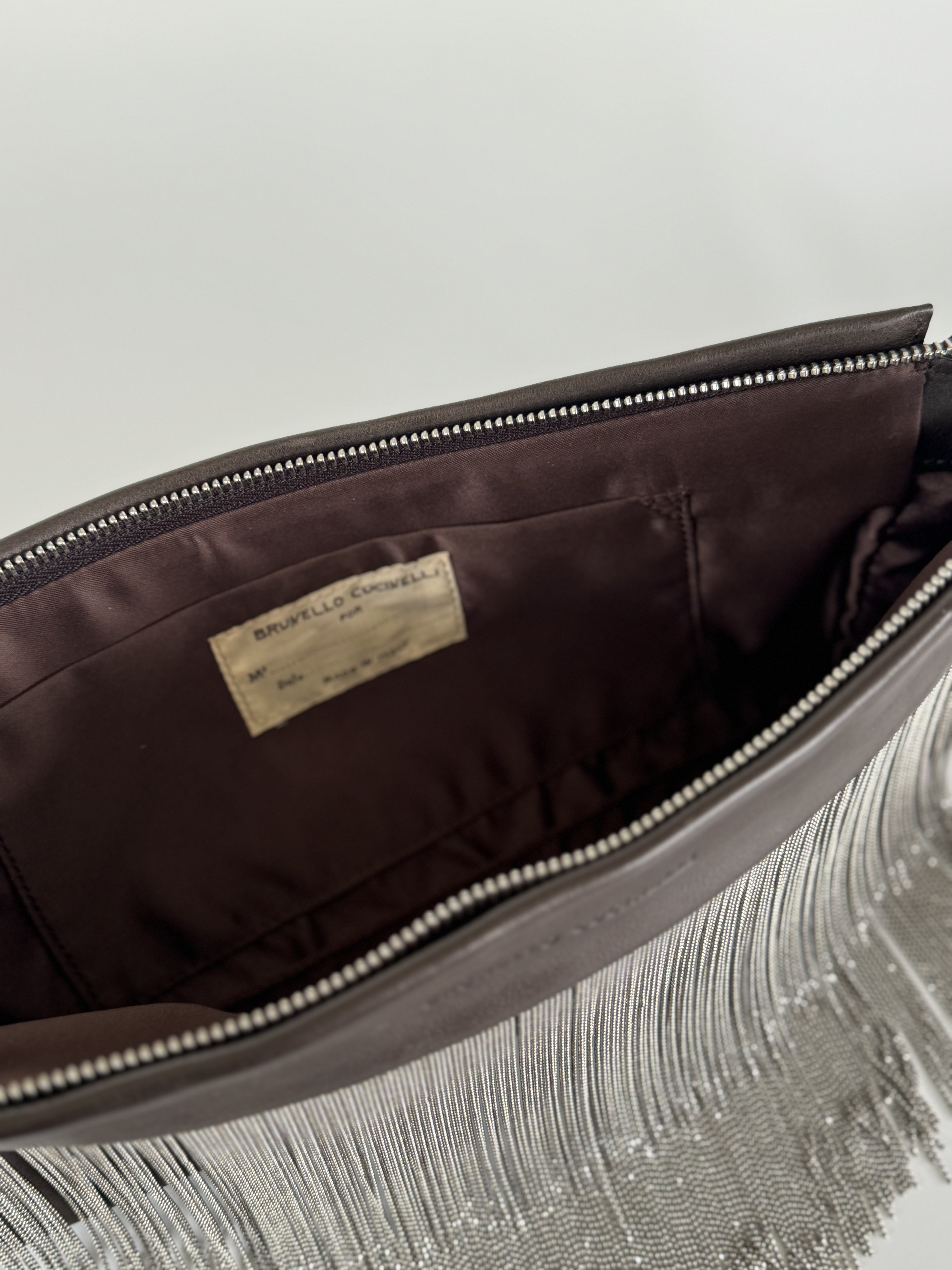 Brunello Cucinelli Beaded Fringe Wristlet Clutch