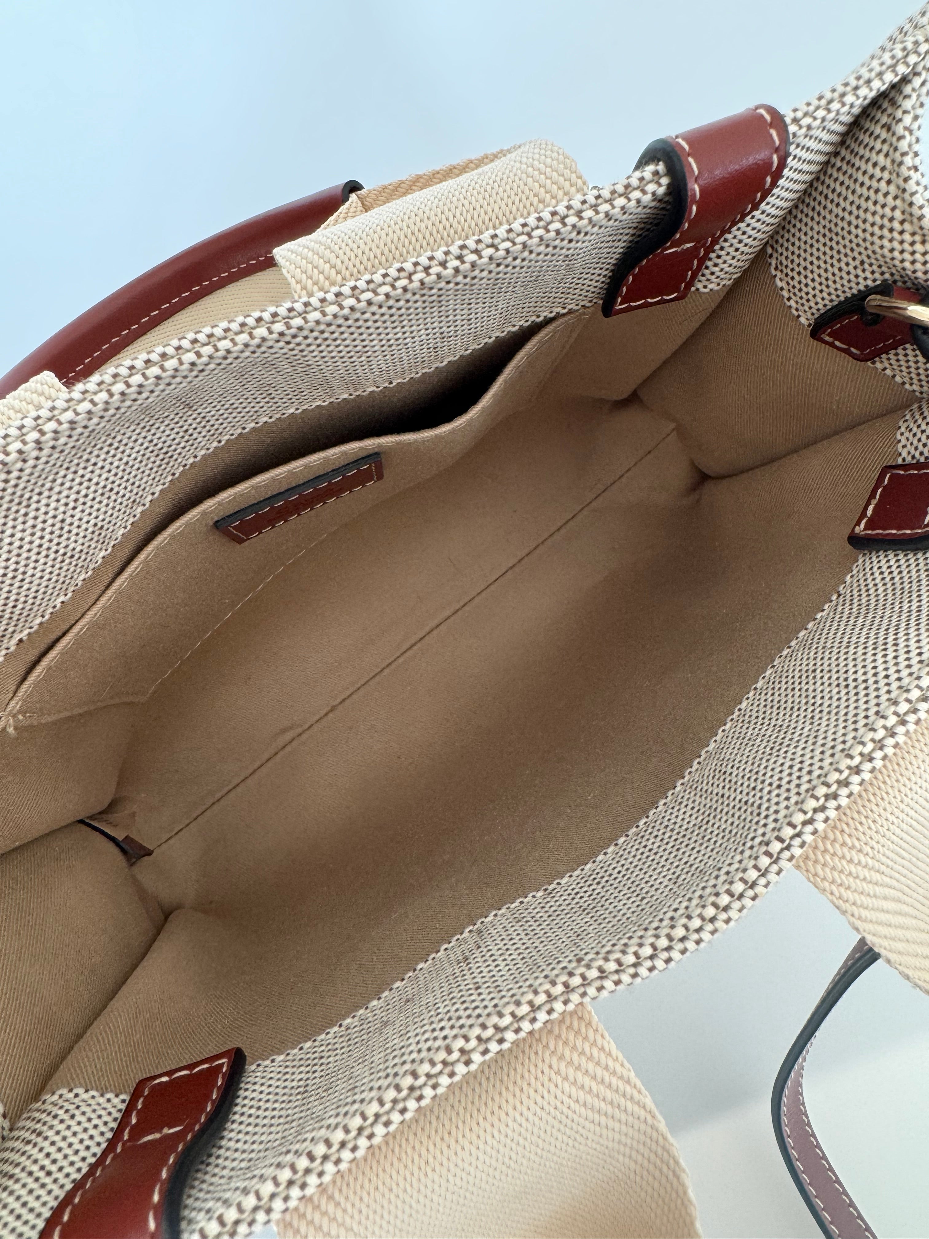 Chloe Small Woody Linen Tote Bag