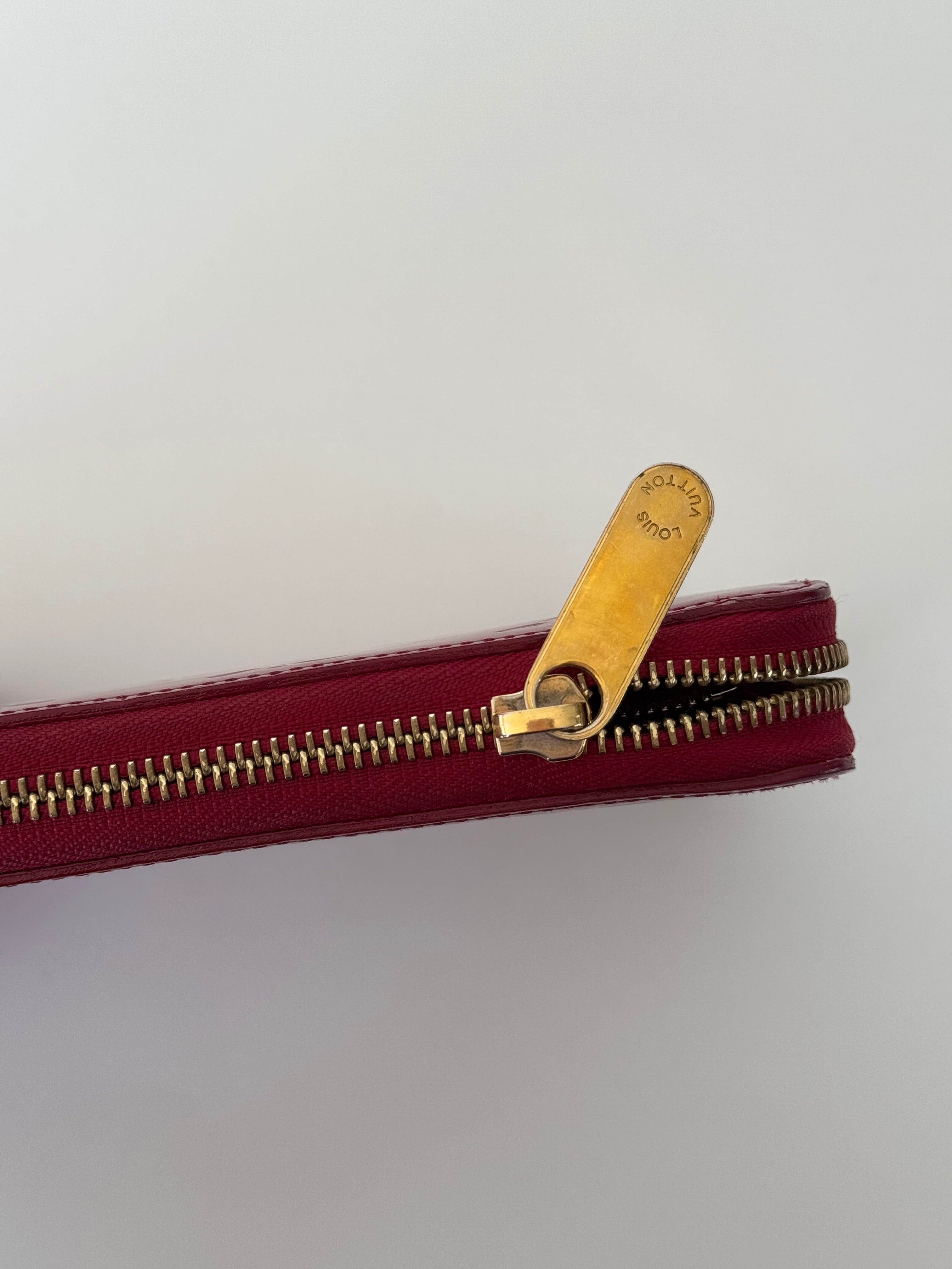 Louis Vuitton Red Monogram Vernis Patent Leather Zippy Wallet