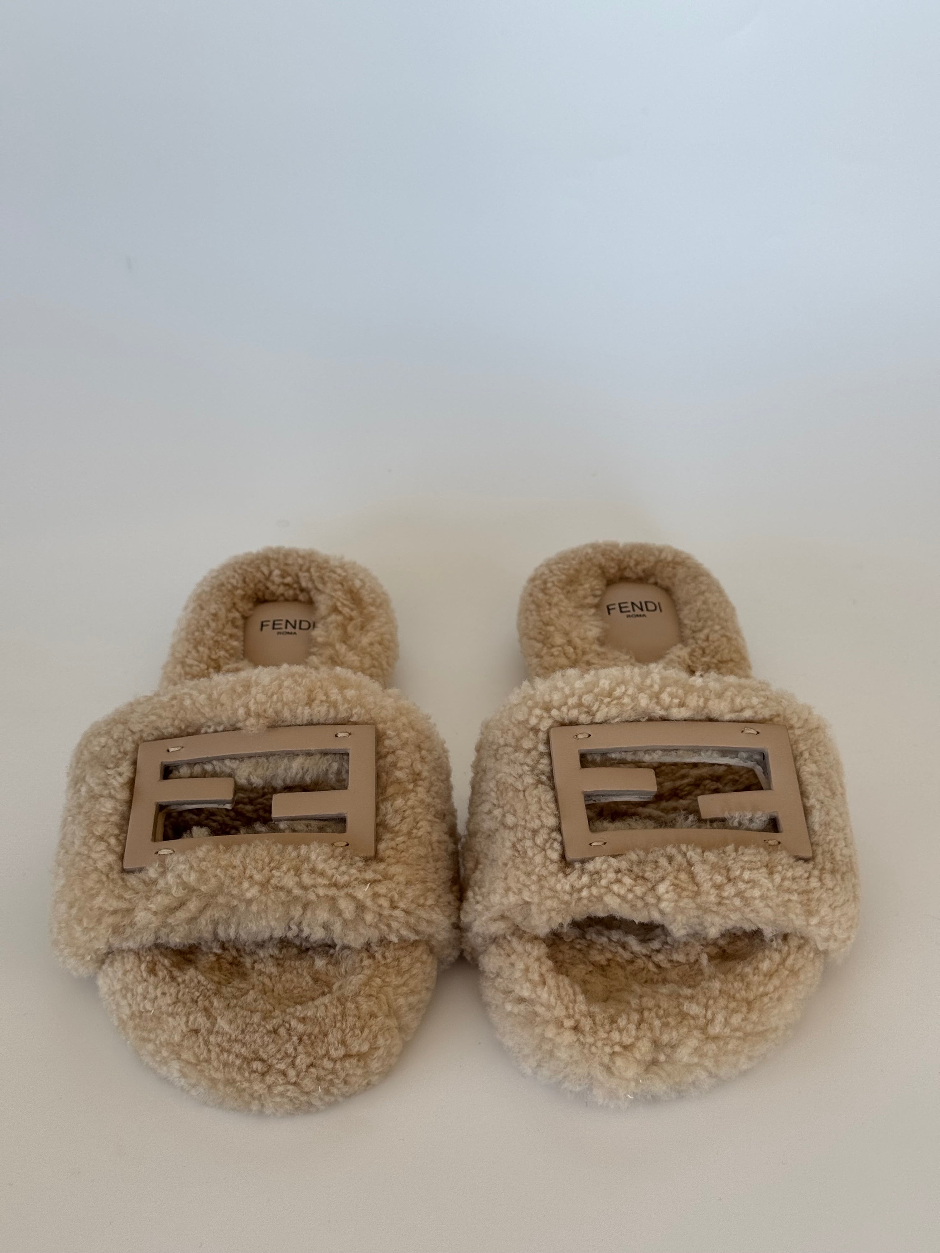 Fendi Shearling Slides