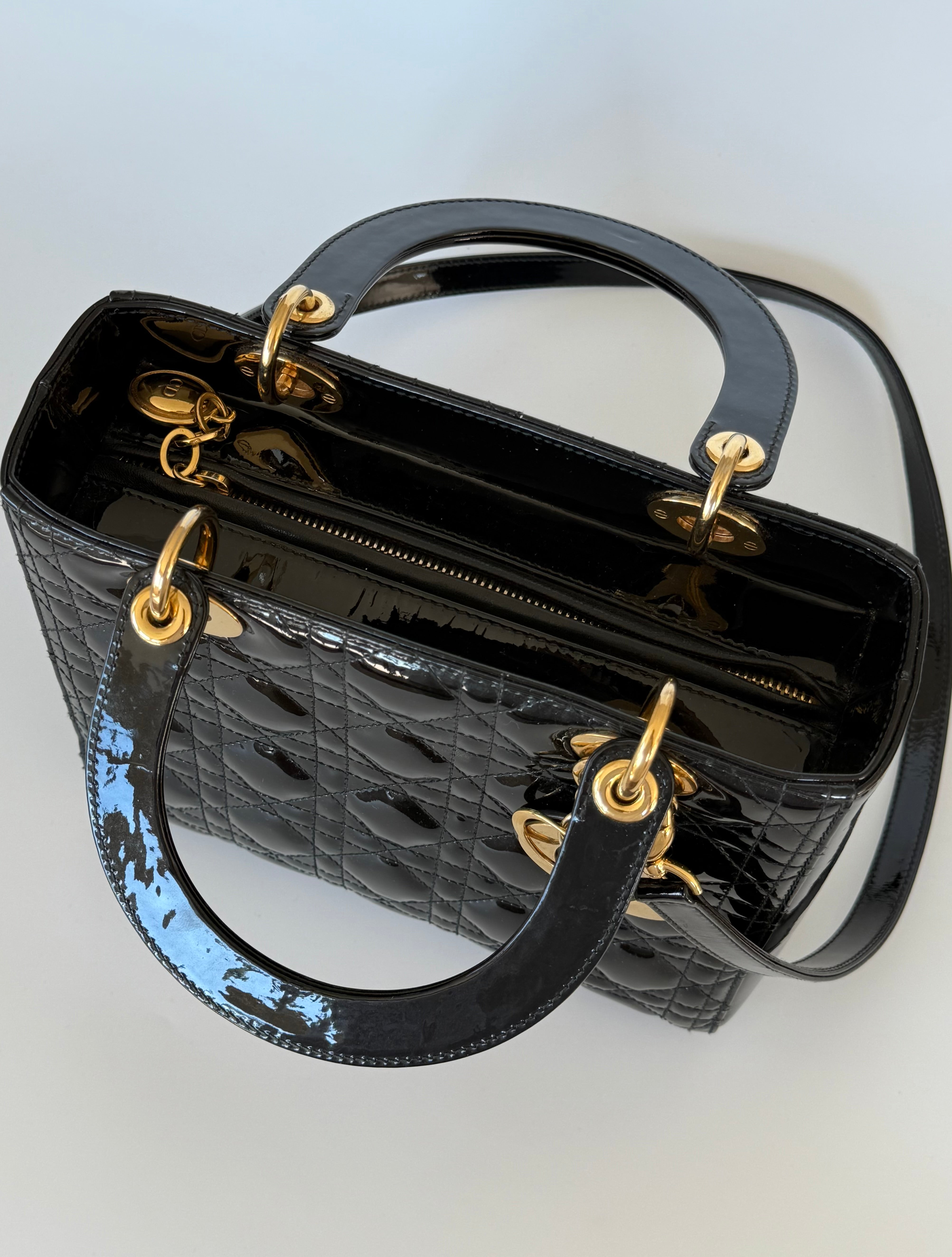 Dior Medium Patent Lady Dior Bag