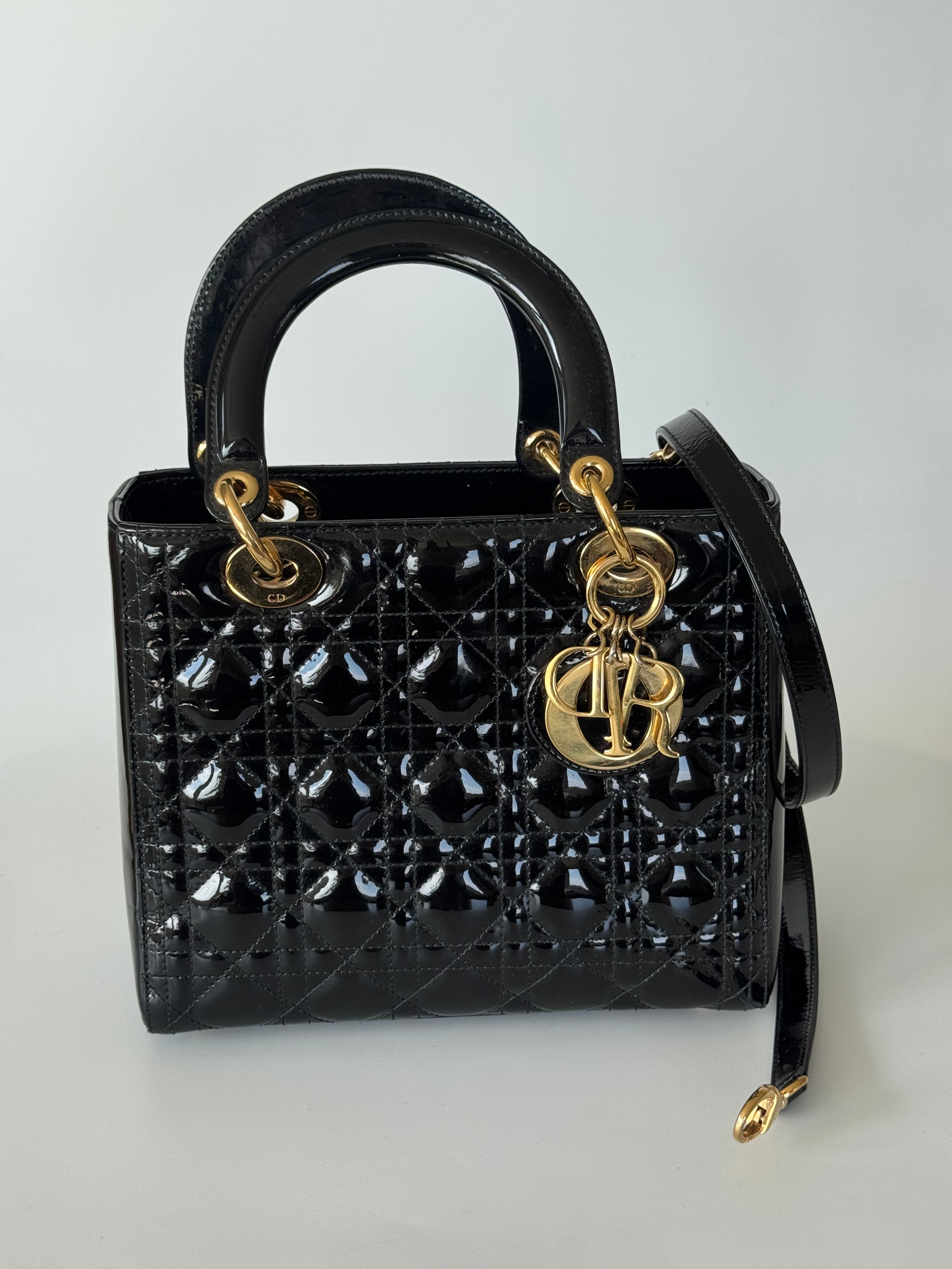 Dior Medium Patent Lady Dior Bag