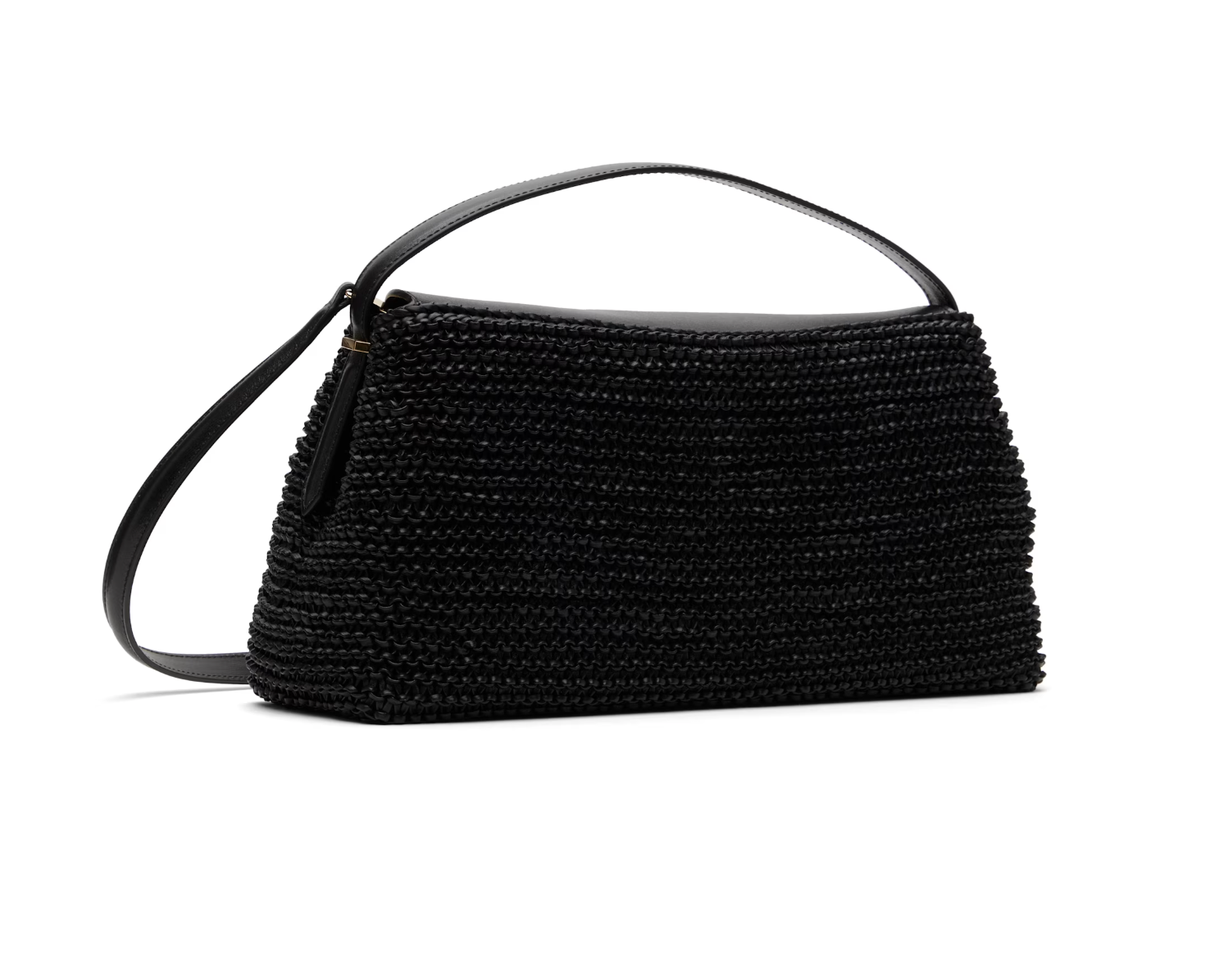 Toteme Black T-Lock Woven Leather Bag